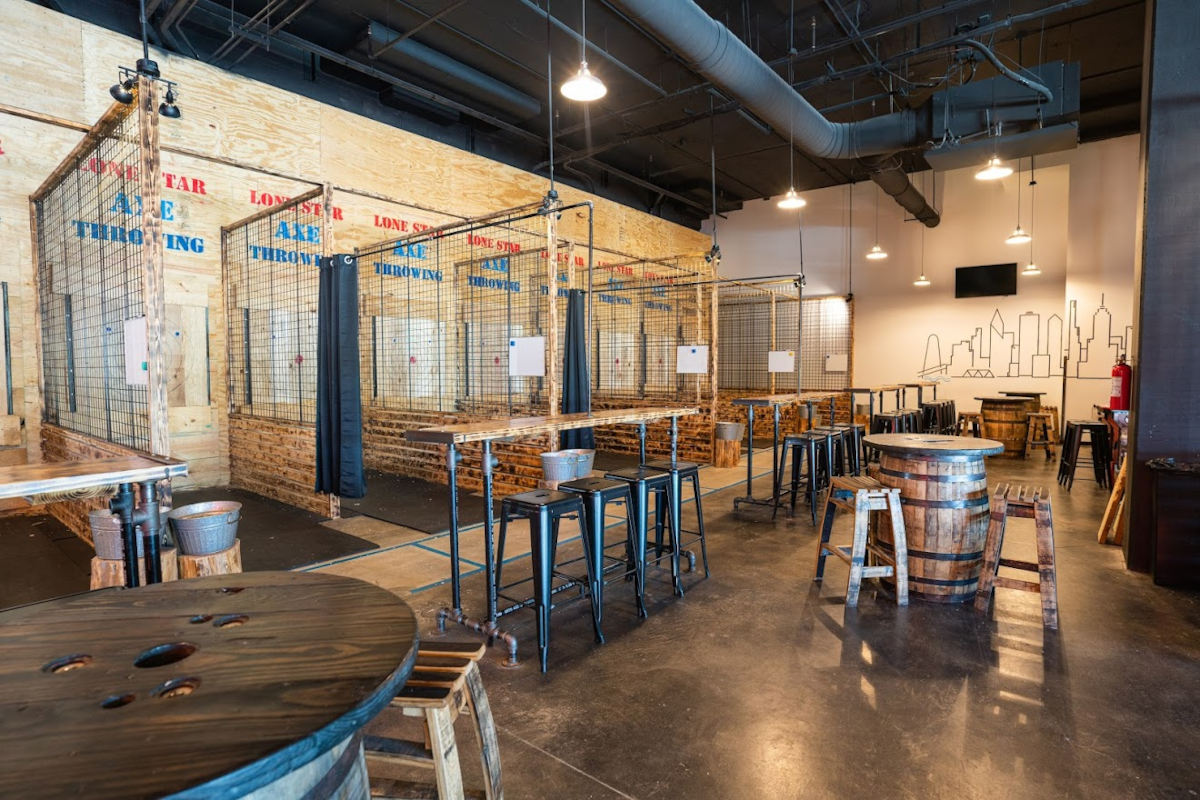 Interior, high tables and chairs